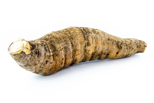 Brazilian cassava, isolated white background