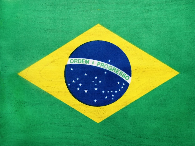 Brazilian flag. Beautiful greeting card. Close up