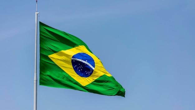 Brazilian flag fluttering in the wind september 7th independence of brazil