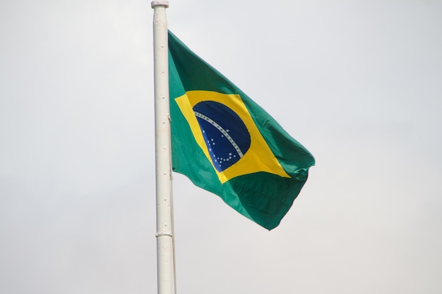 Brazilian flag outdoors in Rio de Janeiro Brazil