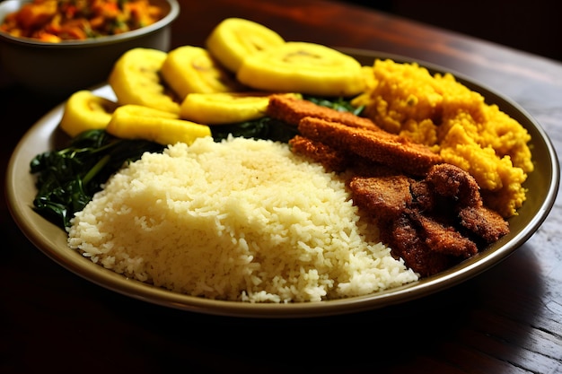 brazilian food cuzcuz and cous cous with cassava farofa