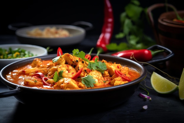 Brazilian Food Moqueca with Delicious and colorful Ingredients