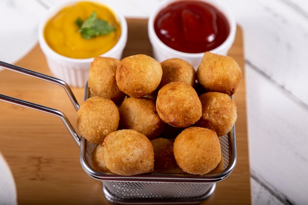 Brazilian snacks stuffed fried balls