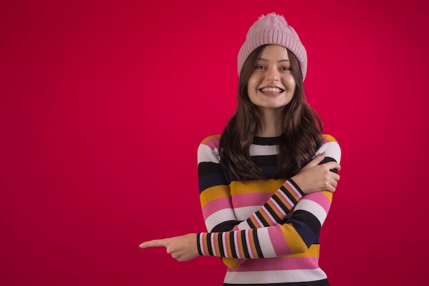 Brazilian teenager in studio wearing cool clothes and with various facial expressions