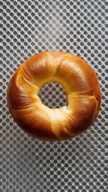 Bread Bagel top view full length isolate on transparency background PNG