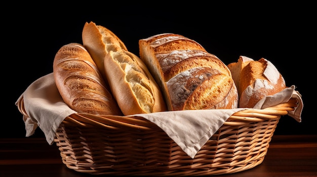 Bread Basket Isolated on Transparent Background