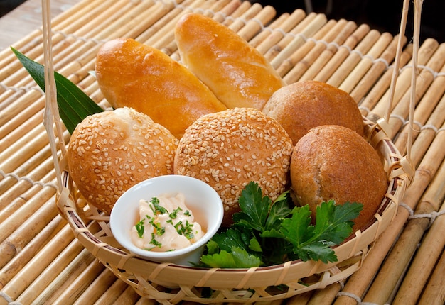 Bread in braided basket