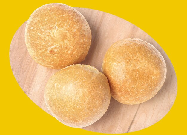 Bread buns on a wooden board isolated