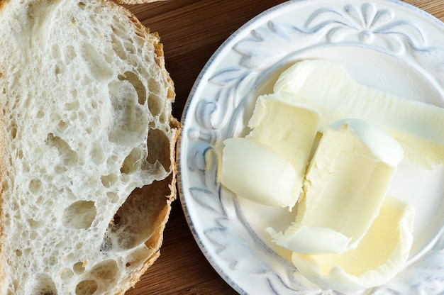 Bread and butter   sliced ciabatta