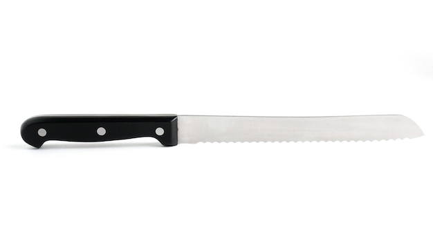 Bread cutting knife on isolated white background