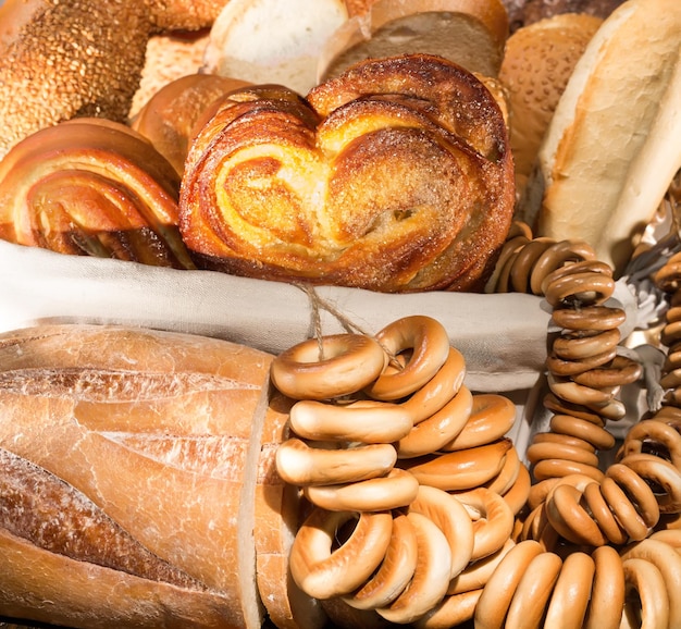 Bread and drying in a wicker basket