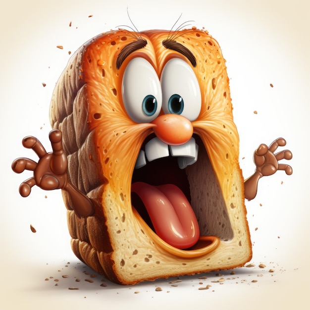 A bread loaf funny caricature