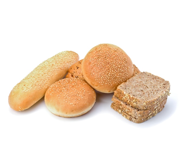 Bread loafs and buns variety