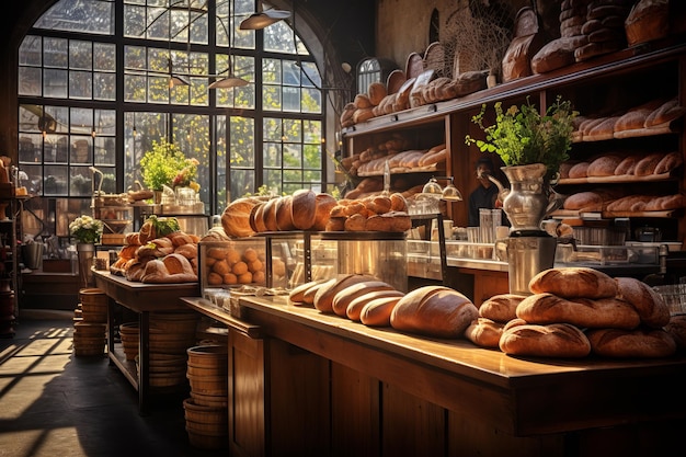 Bread Shop Natural Light Generative AI