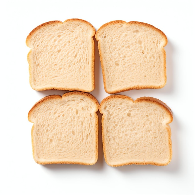 Bread toast slices isolated on white background