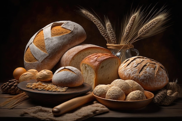 Bread Variety of Bread Still Life