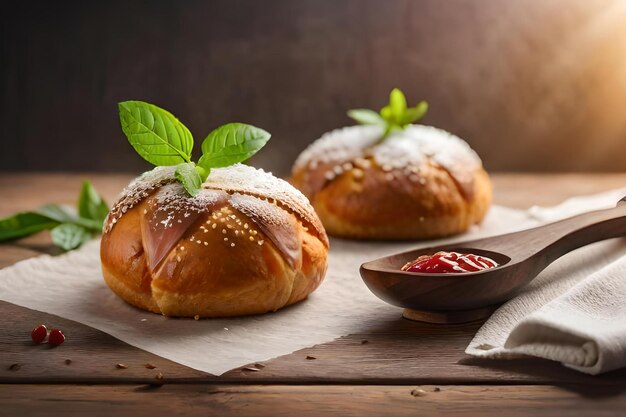 Bread with a strawberry jam on it