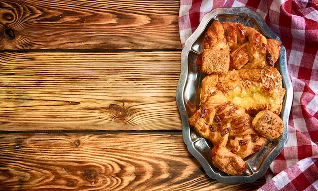 Bread on the wooden table