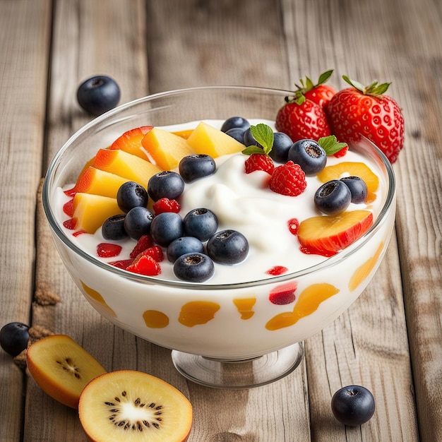 Breakfast Bowl with Yogurt and Fruit generative ai