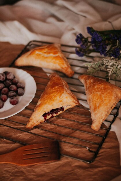 Breakfast Cherry pies Delicious dessert