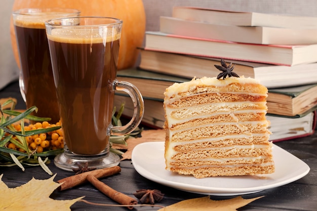 Breakfast, chicory, coffee and cakes.