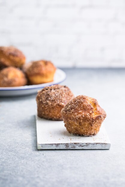 Breakfast cinnamon sugar puffs.