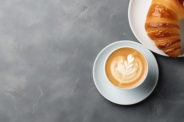 Breakfast Coffee and Pastries Spread Flat Lay