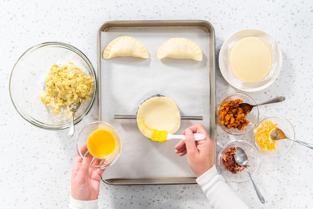 Breakfast empanadas with eggs and sweet potato