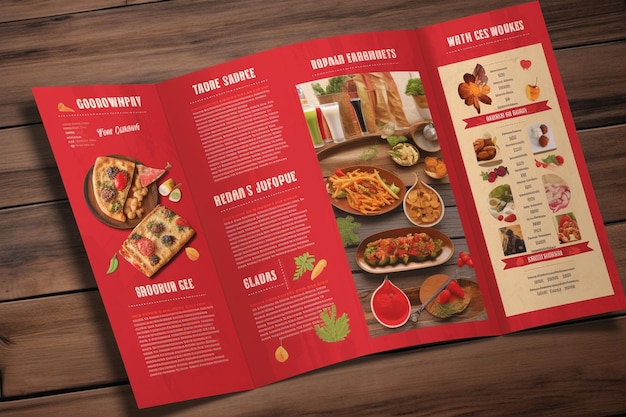 Photo breakfast restaurant bifold brochure