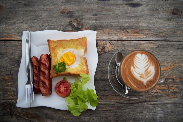 Breakfast served with coffee