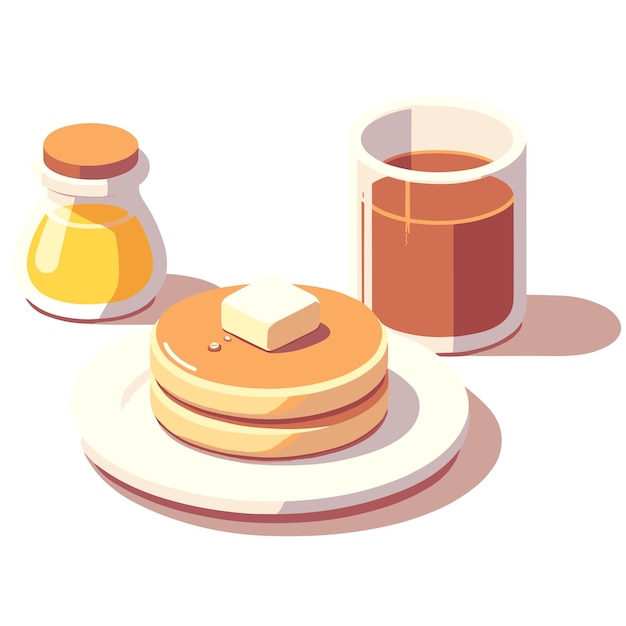 Breakfast vector cartoon set isolated on a white background