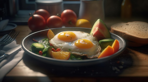 Breakfast with Vegetable and Omelet