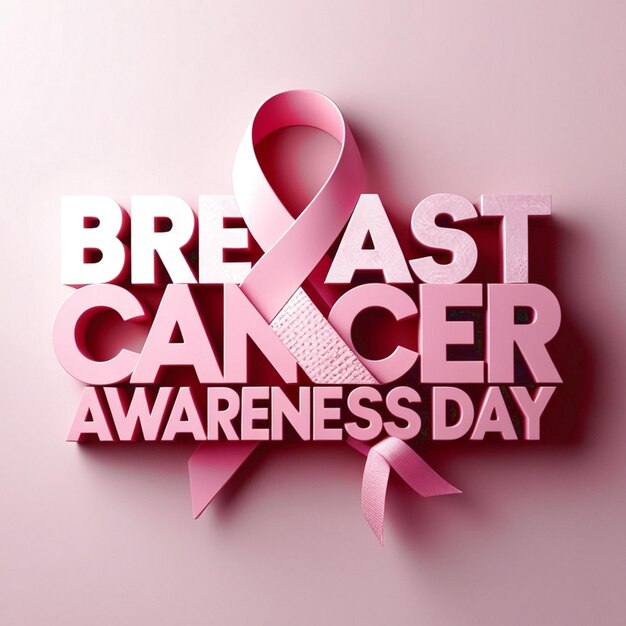 Breast Cancer Awareness Day 3D Text Design