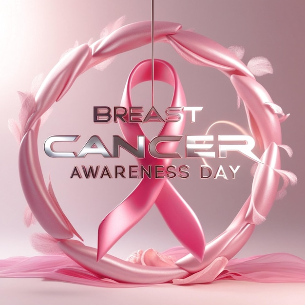 Photo breast cancer awareness day 3d text design