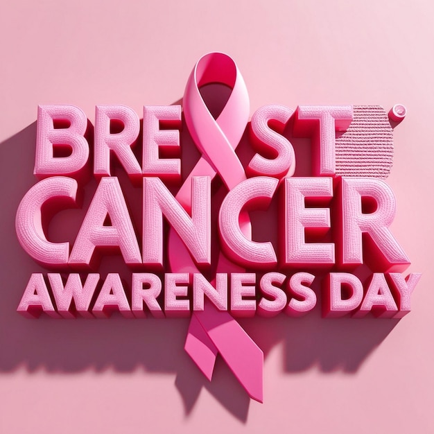 Photo breast cancer awareness day 3d text design