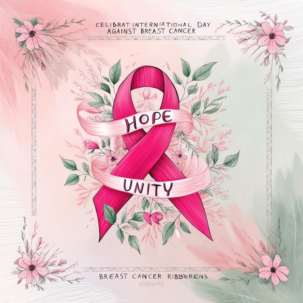 Photo breast cancer awareness month concept