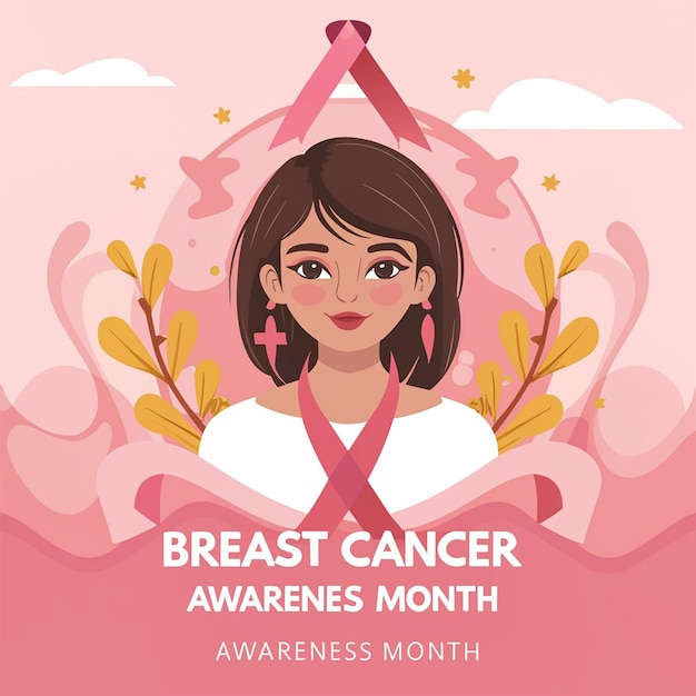 Breast Cancer Awareness Month Set of vector greeting cards banners posters covers Trendy design