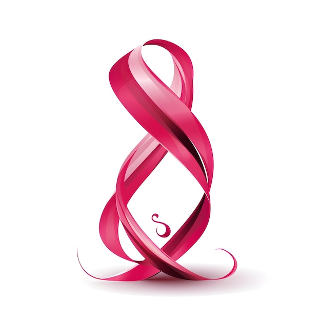 breast cancer awareness ribbon on white background