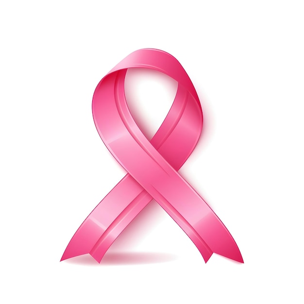 breast cancer awareness ribbon on white background