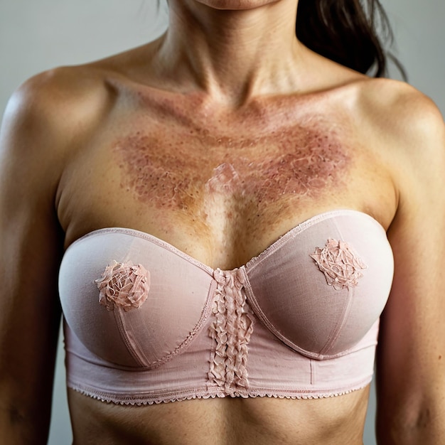 Photo breast cancer surgery scars by partial mastectomy she can wear a tube top or tube dress and strapless with confident