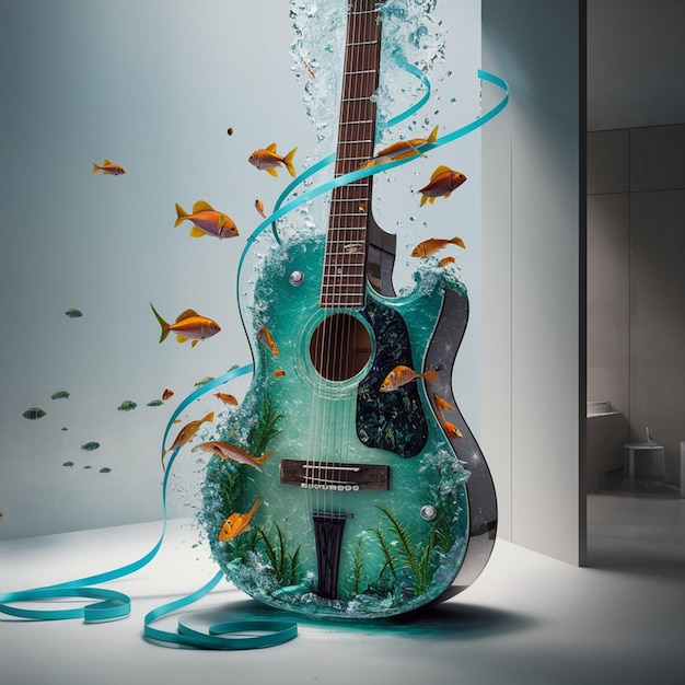 A breathtaking 3d render of a conceptual art paint of World Music Day