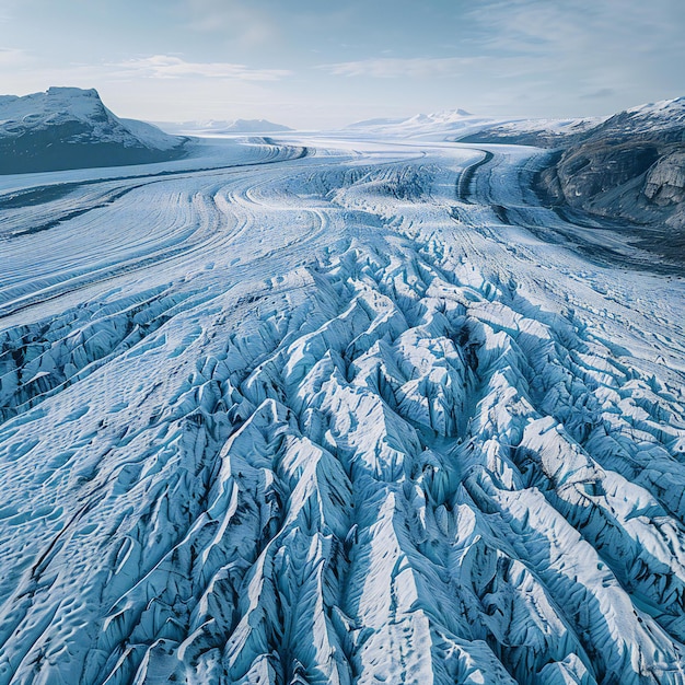 Photo breathtaking aerial view of the ice sheets intricate patterns showcasing its vastness and beauty