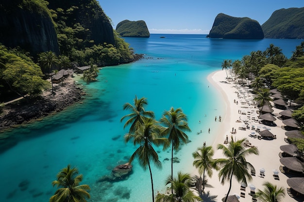 Breathtaking Aerial View of Pristine Turquoise Waters