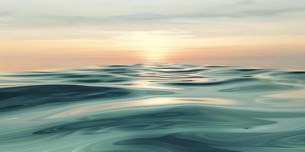 Photo breathtaking d digital artwork capturing a tranquil ocean sunrise mirrored in the water concept digital art ocean sunrise tranquil mirror effect breathtaking