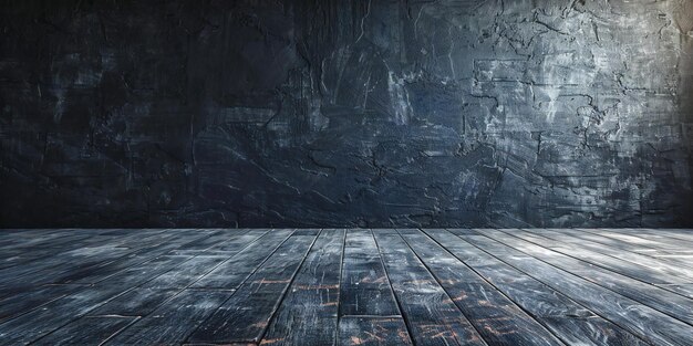 Breathtaking an empty dark floor with a black wall high quality high resolution