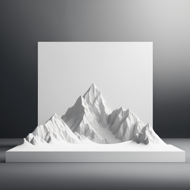 Breathtaking mountain range background minimalist mockup for podium display or showcase AI generation