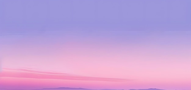 Breathtaking purple and pink sky painting with soft clouds and distant mountain silhouettes