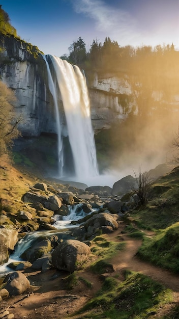 Breathtaking shot of the saut du loup waterfalls captured in france