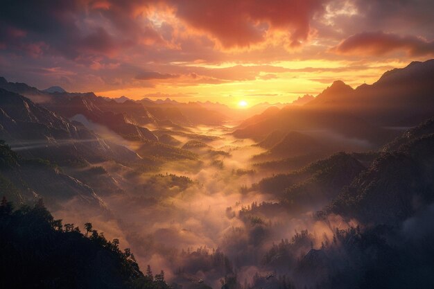 Breathtaking sunrises over misty valleys