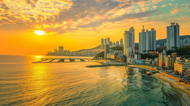 The breathtaking sunset over beautiful Beach